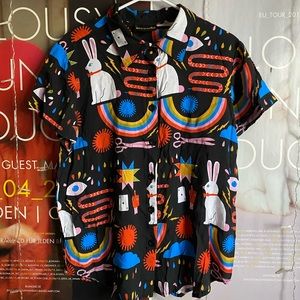 Nooworks Lisa Congdon Magic Joyce Button-Up Top